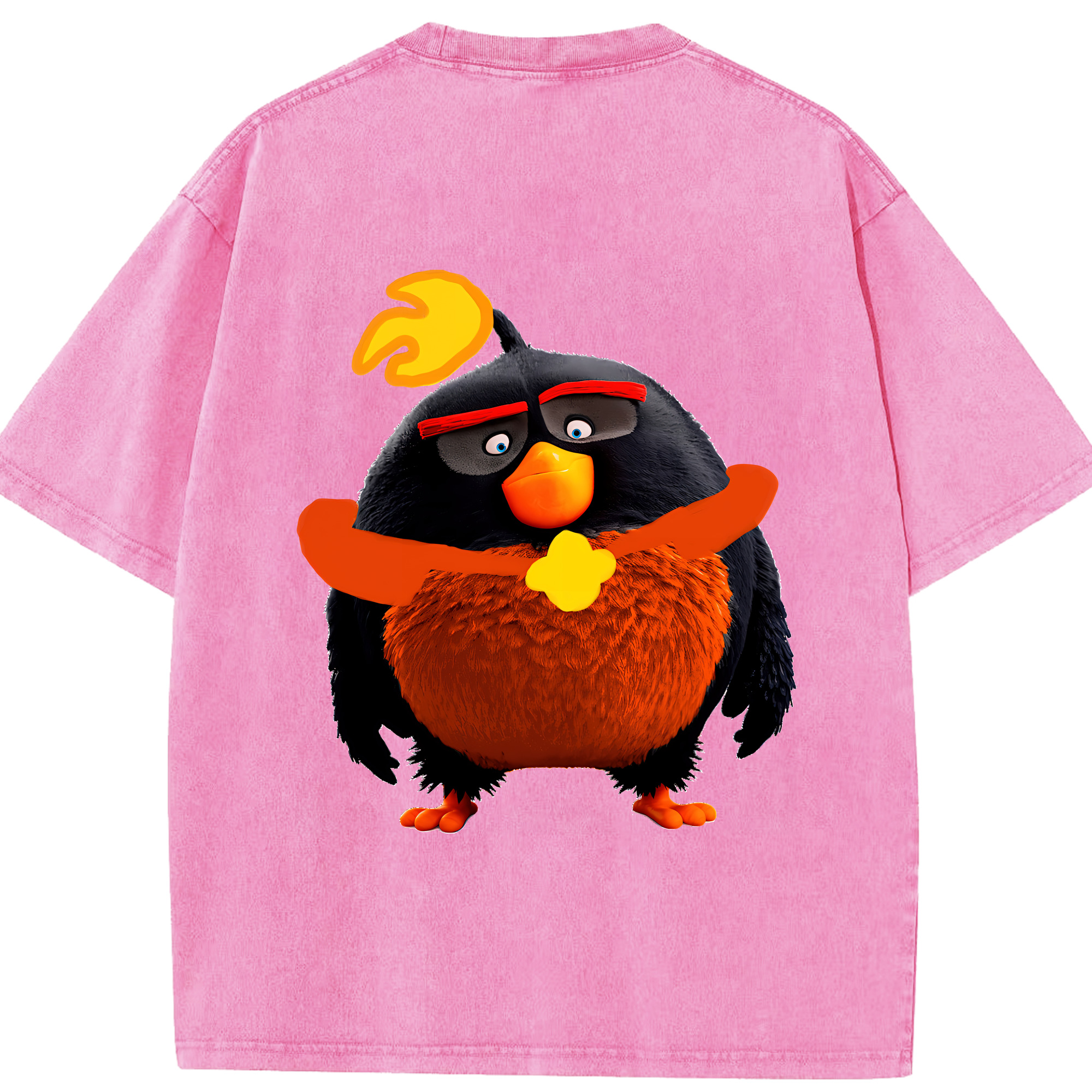 （画像用） Angry Birds アングリーバード 綿100% ヴィンテージ風 半袖Tシャツ（背面プリント）